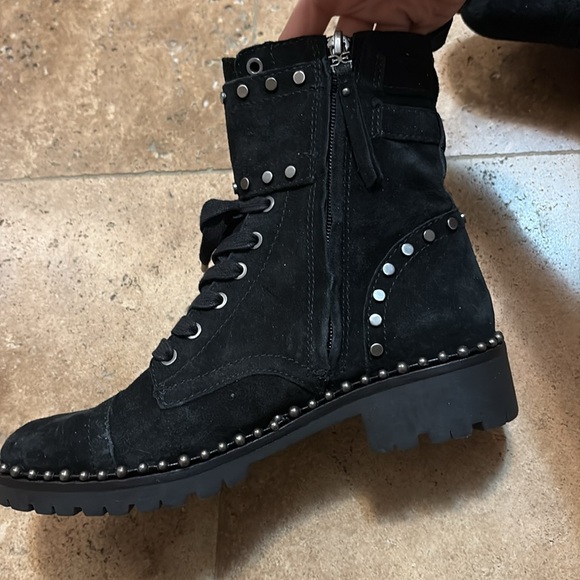 SAM EDELMAN “JENNIFER” studded suede combat boots - Picture 4 of 10